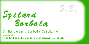 szilard borbola business card